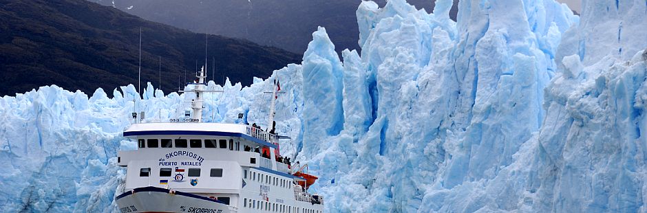 Cruzeiro Skorpios atravessam fiordes e geleiras na Patagônia